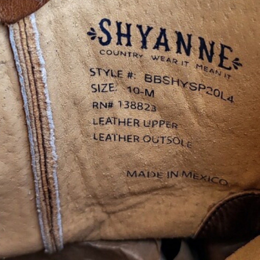 Shyanne Lasy Floral Embroider Broad Square Toe Leather Cowboy Boot Brow Women 10 - Picture 6 of 16